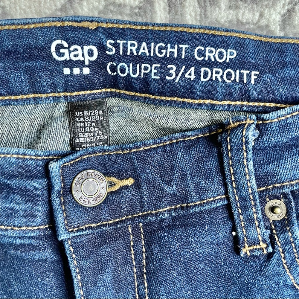 GAP Straight Crop jeans size 8/29 - Picture 4 of 5